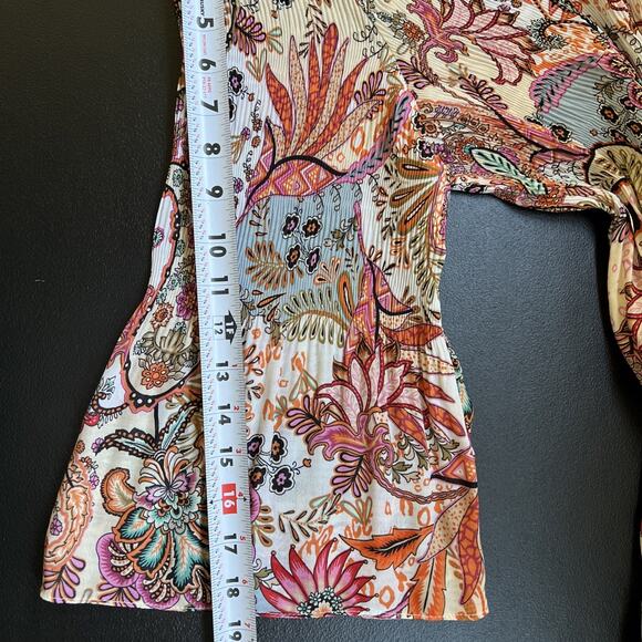 Ninety Clothing Co Women's 2X Floral Boho Peasant Blouse Top Bell Sleeve Hippie - Picture 10 of 10